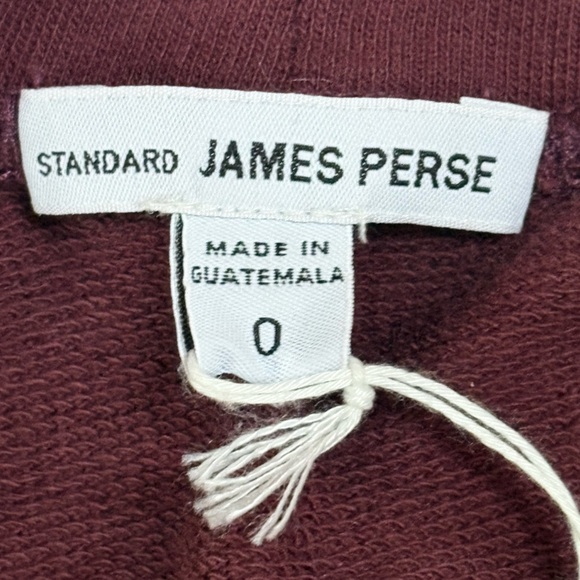 James Perse Burgundy Cotton Crewneck Size 0 NWT - Picture 5 of 7